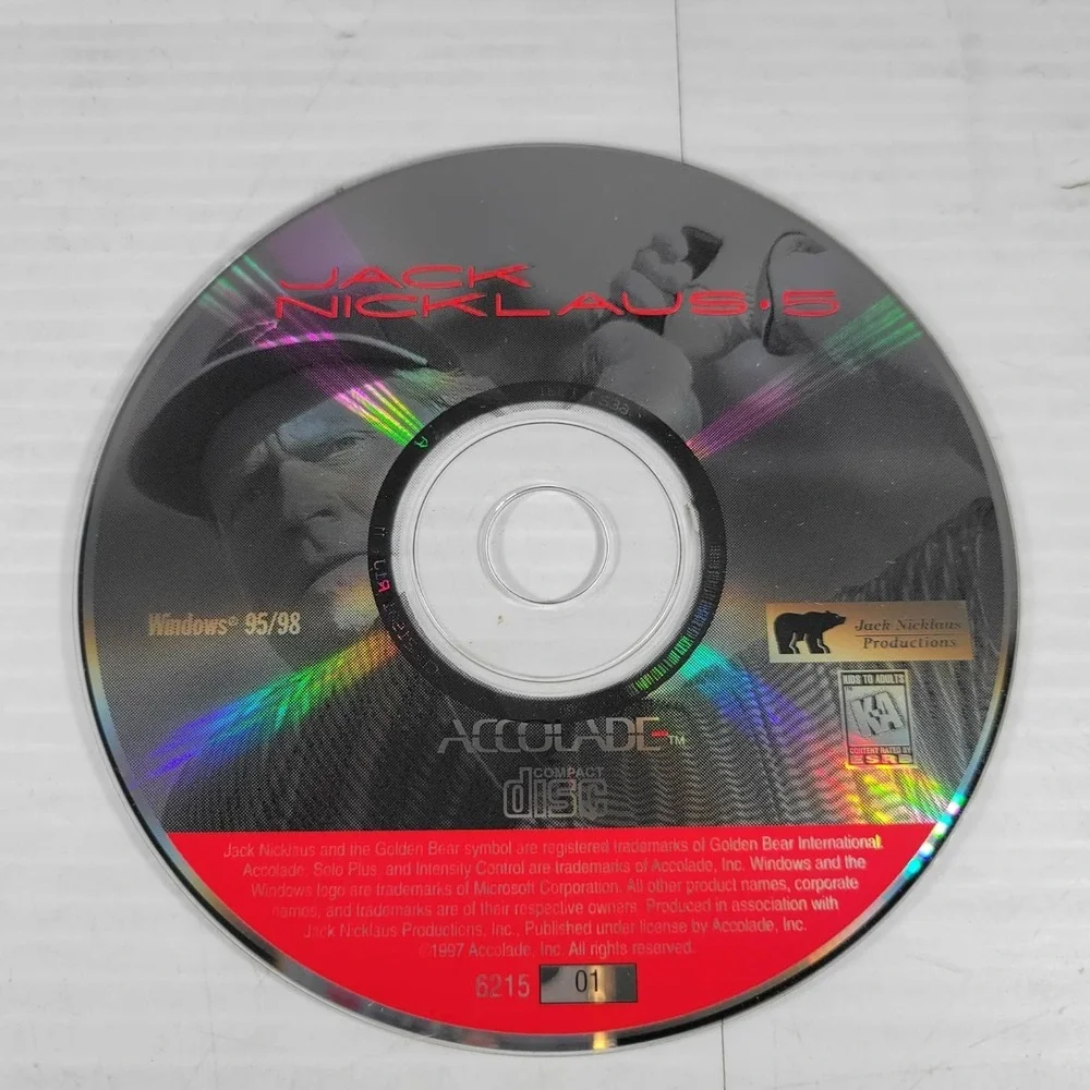 Jack Nicklaus 5 PC Golf Game Easy Access to Over 100 Courses! CD-Rom 95/98